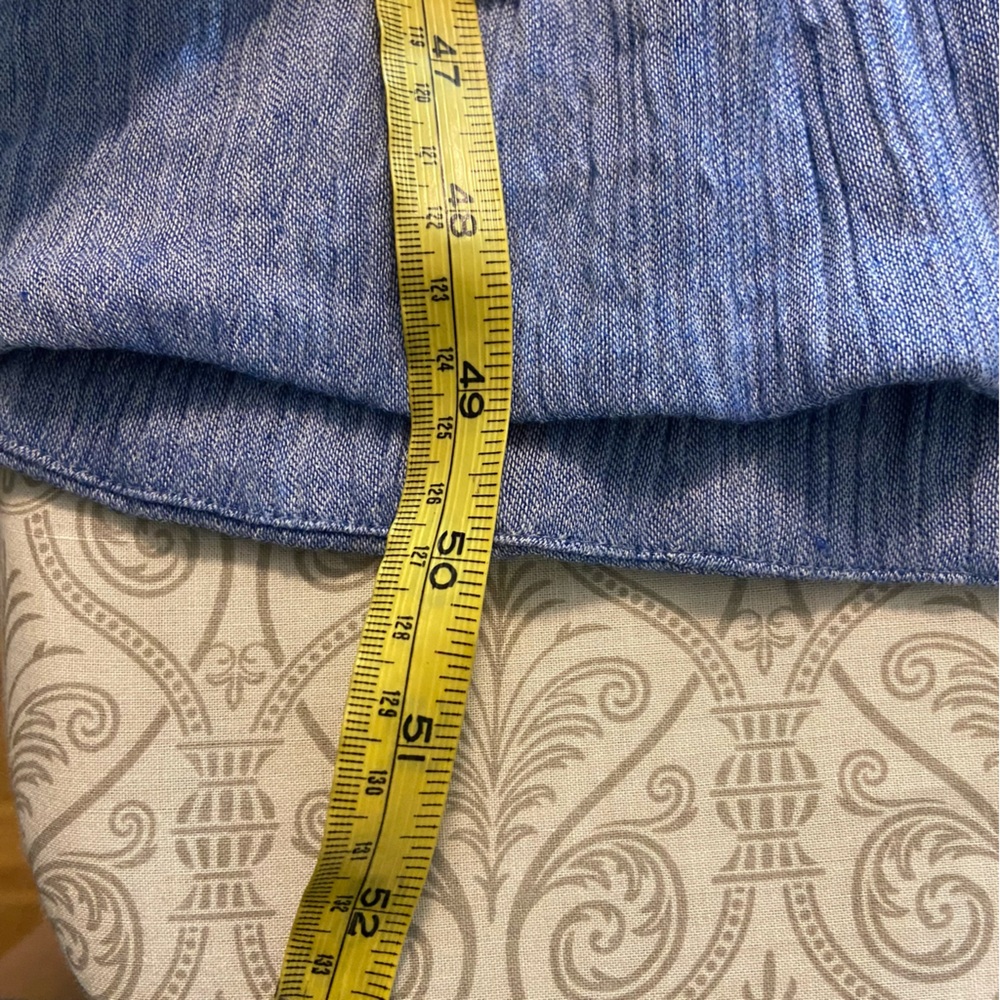 Hatch Sz 2 Sarah Maternity Steel Blue Gauze Cotton India Ruffle Midi Maxi Dress - Picture 11 of 11